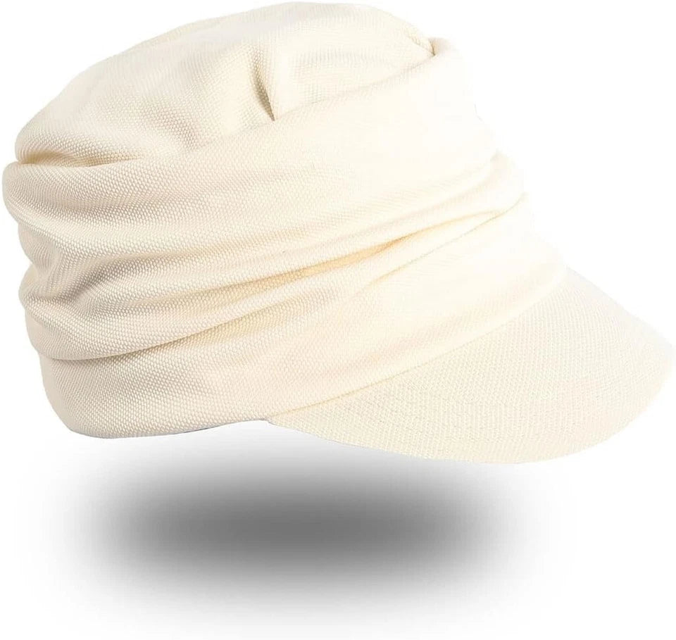 Women Newsboy Hats Cabbie Cap Chemo Headwear Cancer Hair Loss with Visor
