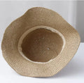 Miu Miu Straw Bucket Hat Wide Brim Logo Beige Designer Women's One Size