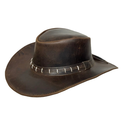 Lesa Collection Chic Maracaibo Leather Band Cowgirl Outback Hat
